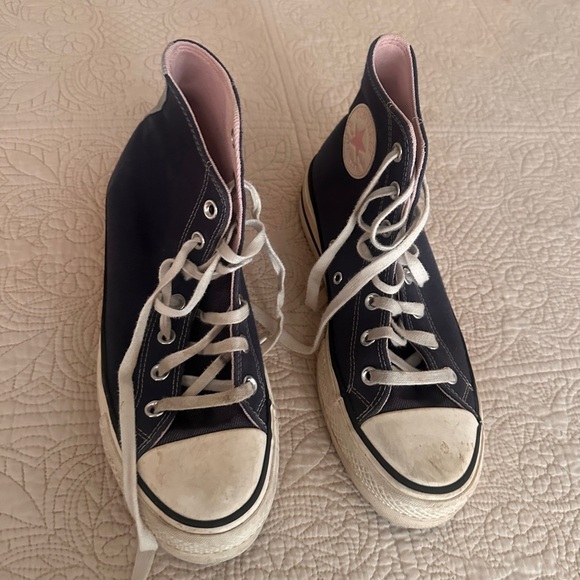 Converse Shoes - Converse Chuck Taylor All Star High Tops Navy Blue & Pink 8.5 Womens 6.5 Mens